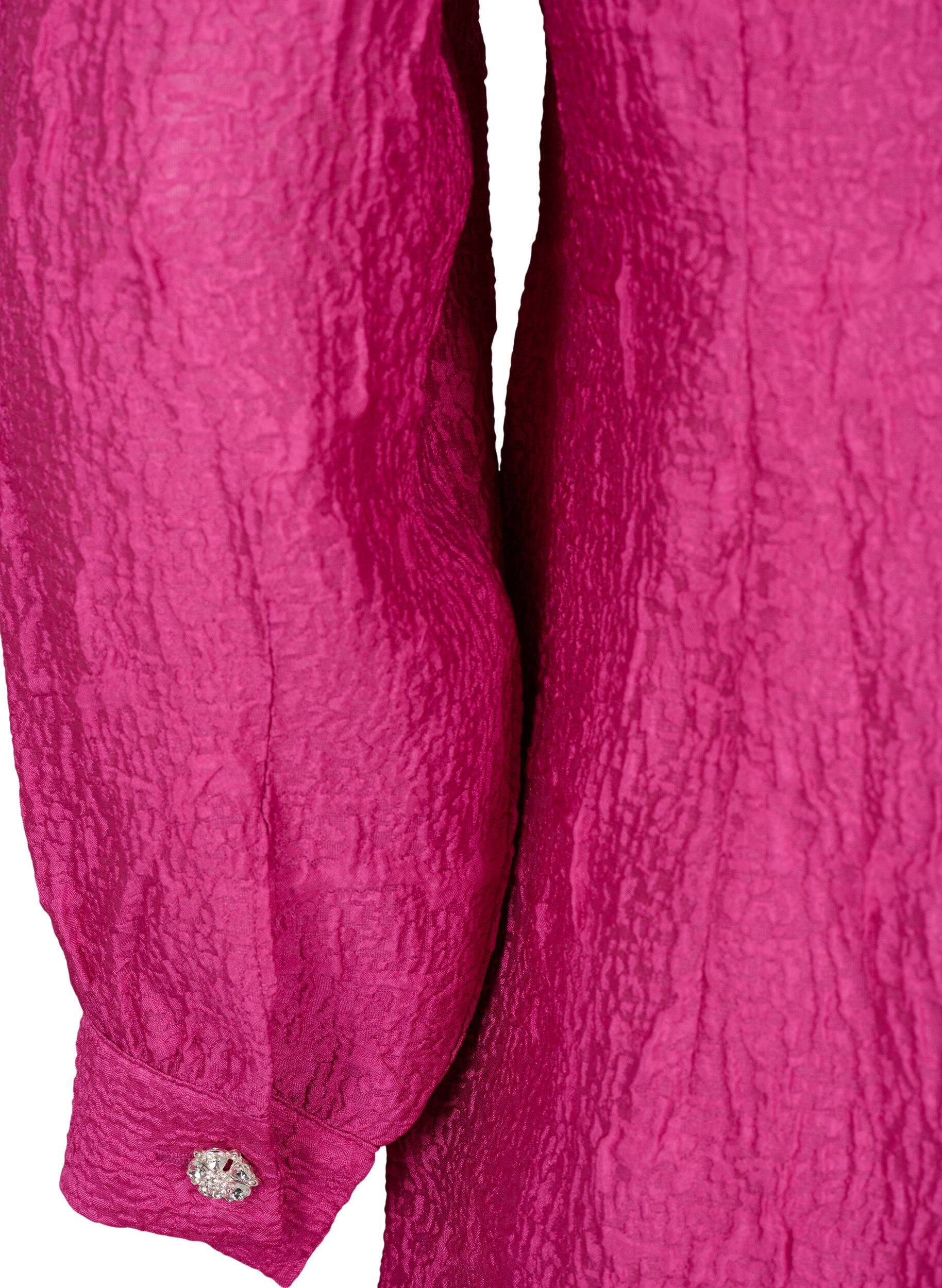 Zizzi Hemdkleid mit Textur und Perlmuttkn&ouml;pfen, Cactus Flower, Packshot image number 3