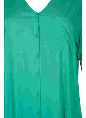 Kurzärmeliges Hemdkleid aus Viskose, Holly Green, Packshot image number 2
