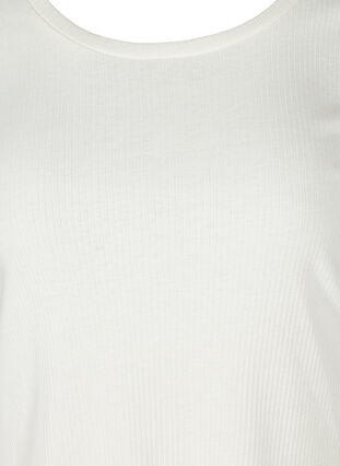 Kurzarm T-Shirt aus Rippqualität, Egret, Packshot image number 2