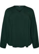 Bluse aus Viskose mit V-Ausschnitt und abgerundetem Saum, Gr&uuml;n, Packshot image number 0