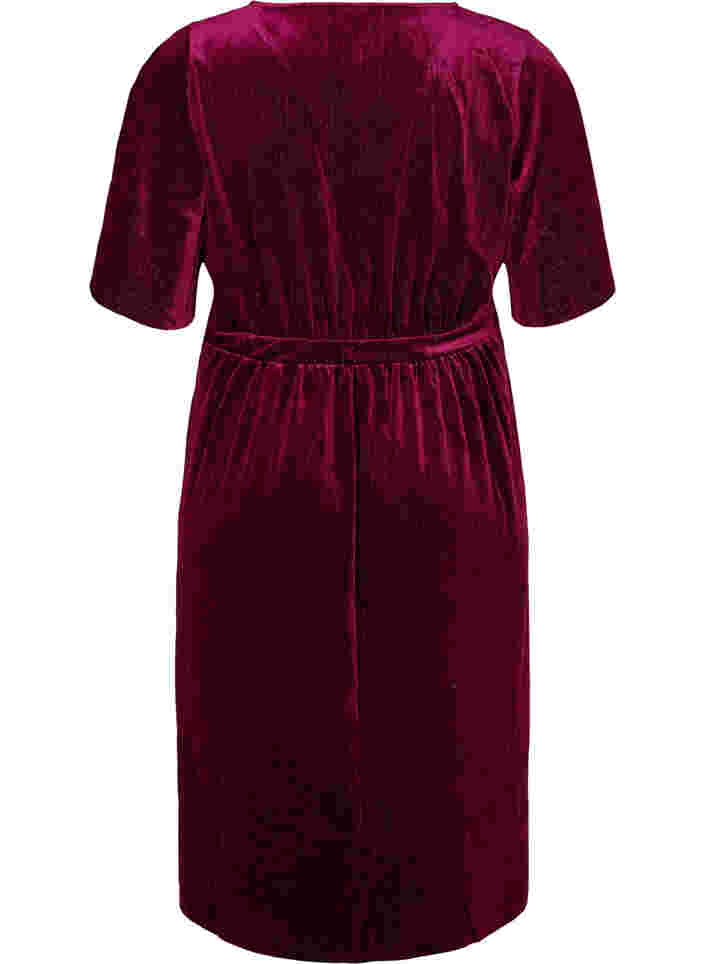 Velour-Kleid mit V-Ausschnitt und Glitzer, Winetasting, Packshot image number 1