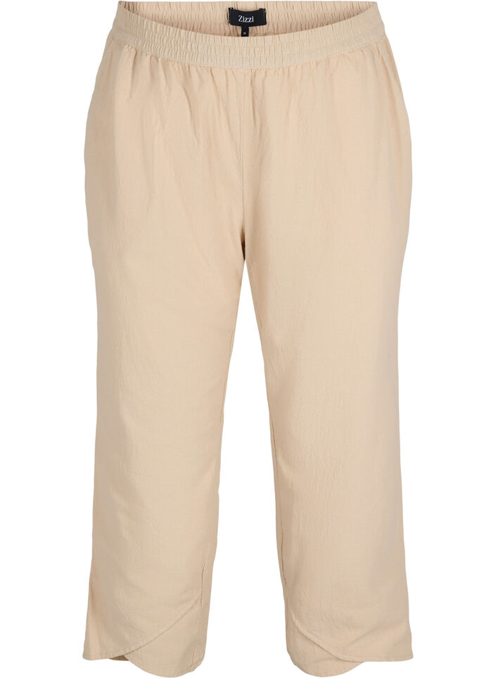 Cropped Hose aus Baumwolle, Oxford Tan, Packshot image number 0
