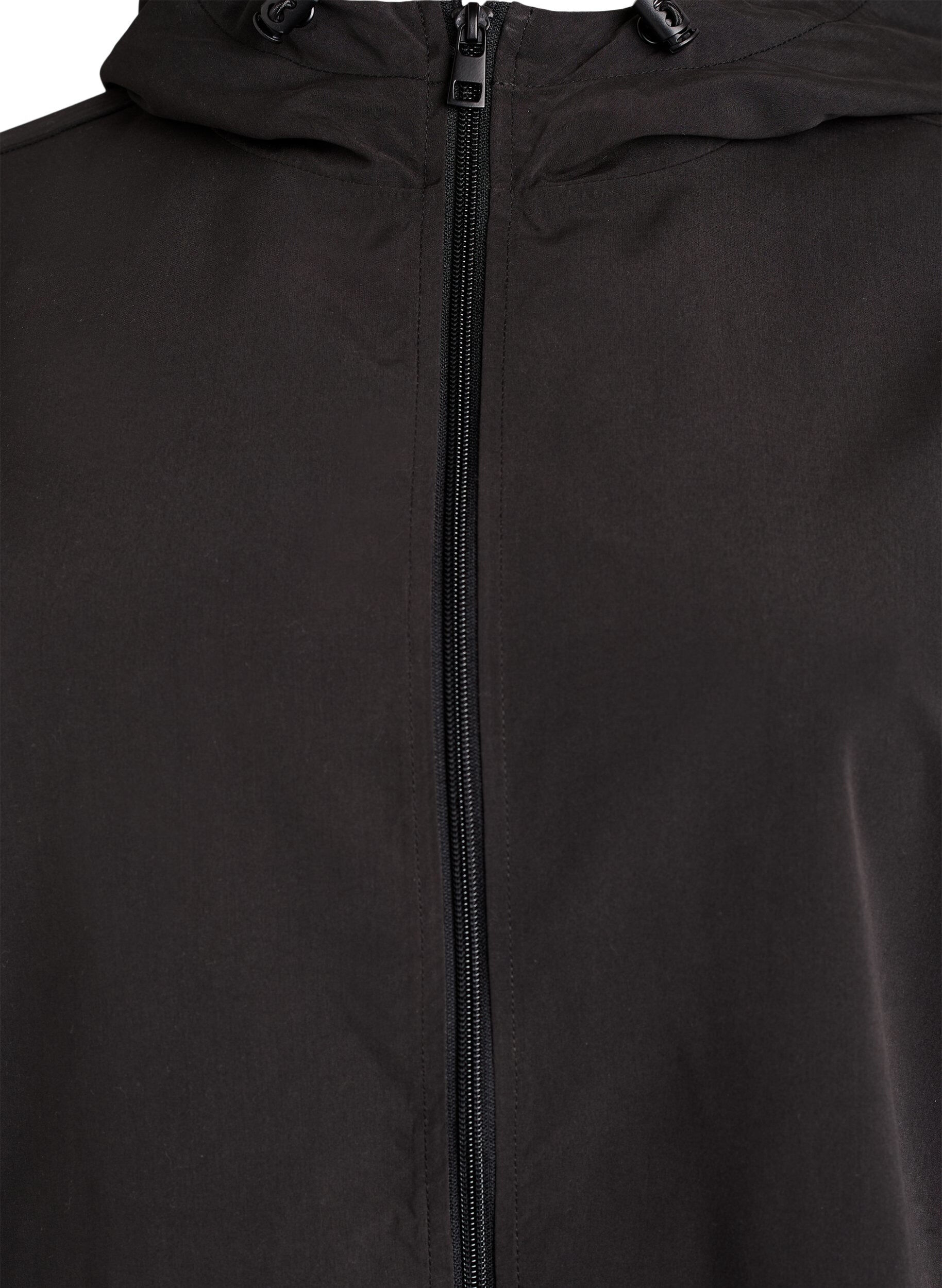 Zizzi Leichte Jacke mit Kapuze und Rei&szlig;verschluss, Schwarz, Packshot image number 2