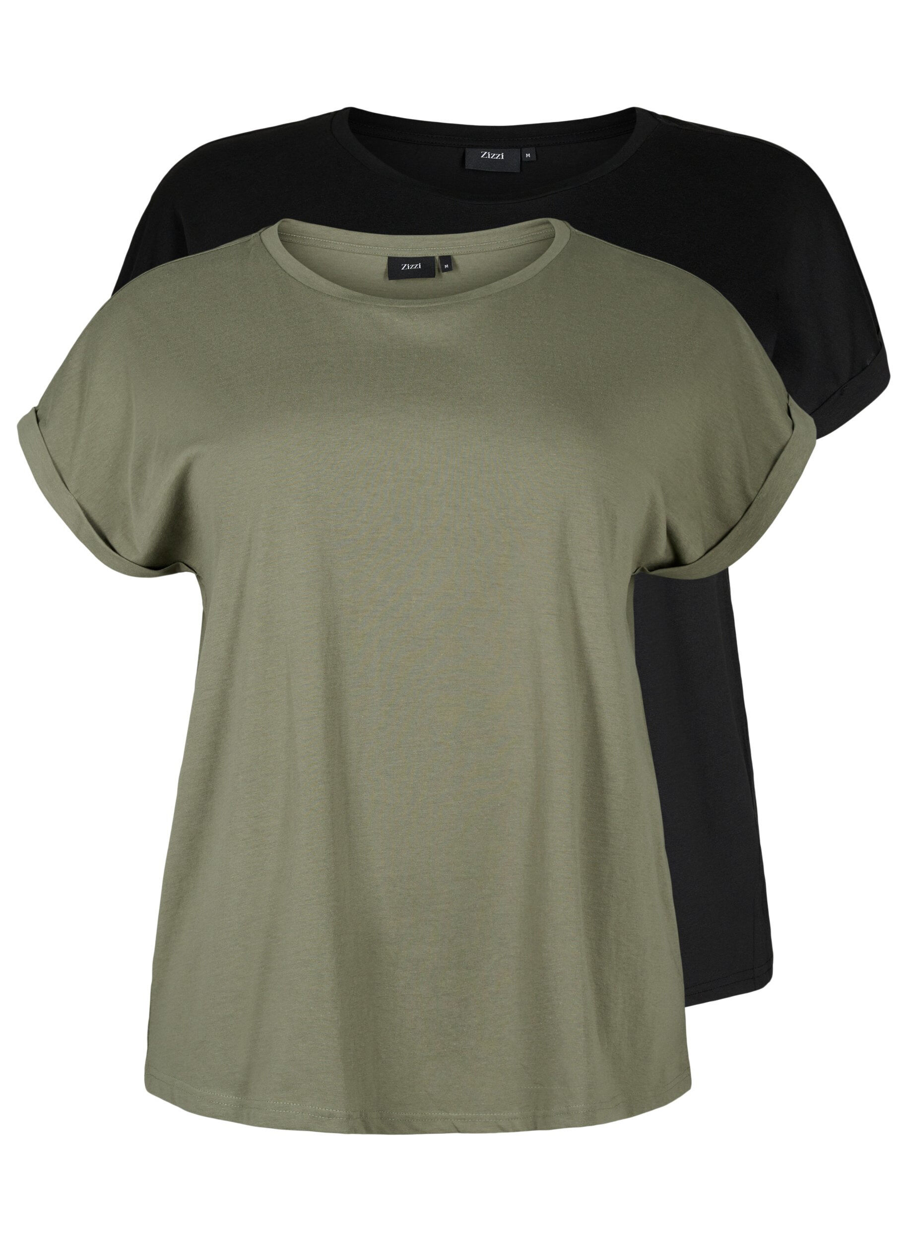 Zizzi2er-Pack kurz&auml;rmlige T-Shirts, Gr&uuml;n, Packshot image number 0