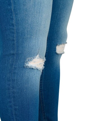 Super schlanke Sanna Jeans mit Zerstören, Blue denim, Packshot image number 3