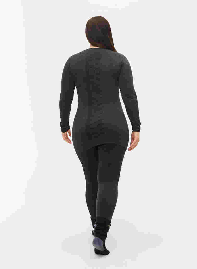 Nahtlose Skiunterhose aus Melange, Dark Grey Melange, Model image number 1