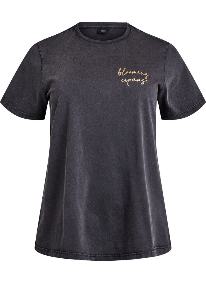 T-Shirt aus Bio-Baumwolle mit coolem Print, Grau, Packshot image number 0