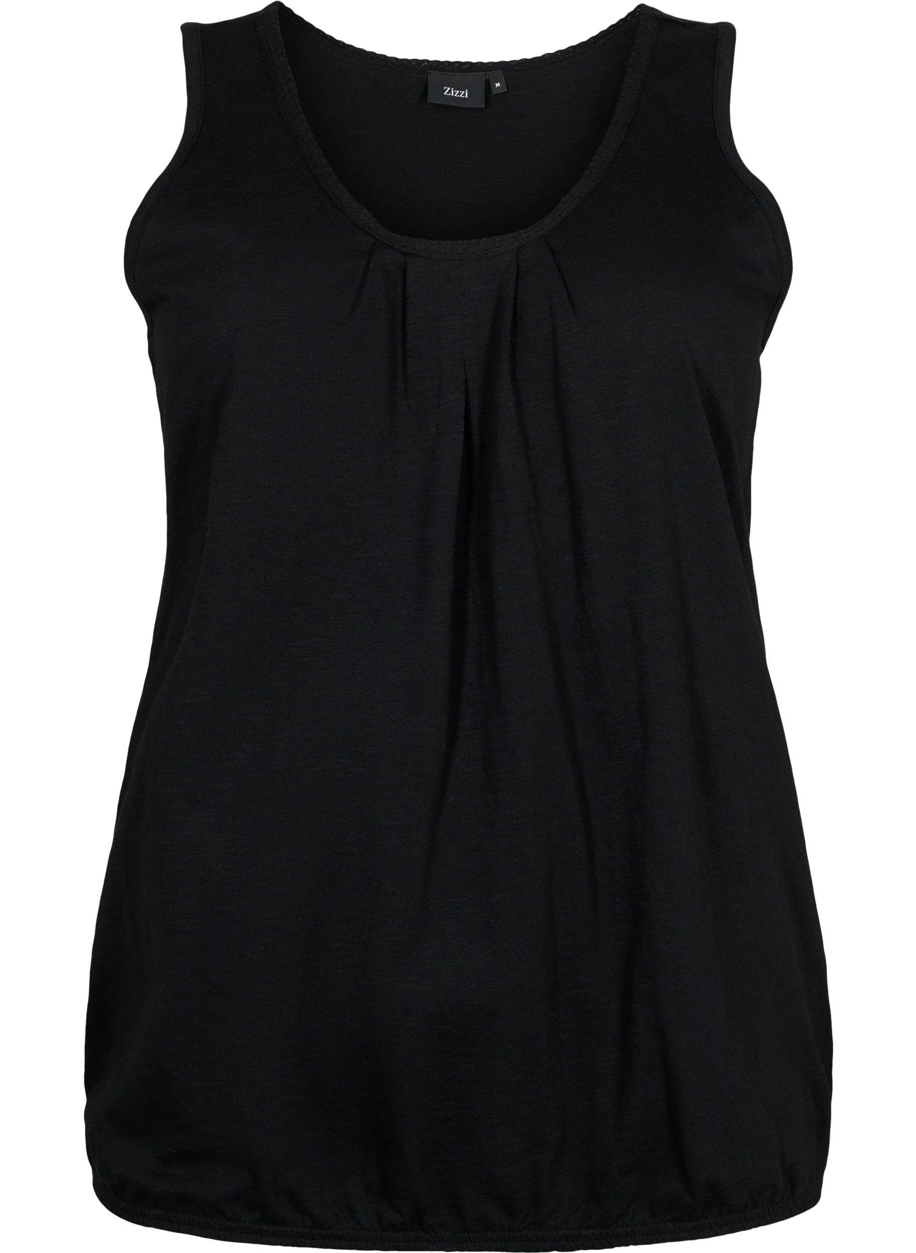 Zizzi 2er-Pack Tops aus Baumwolle mit Spitzenrand, Rosebloom / Black, Packshot image number 3