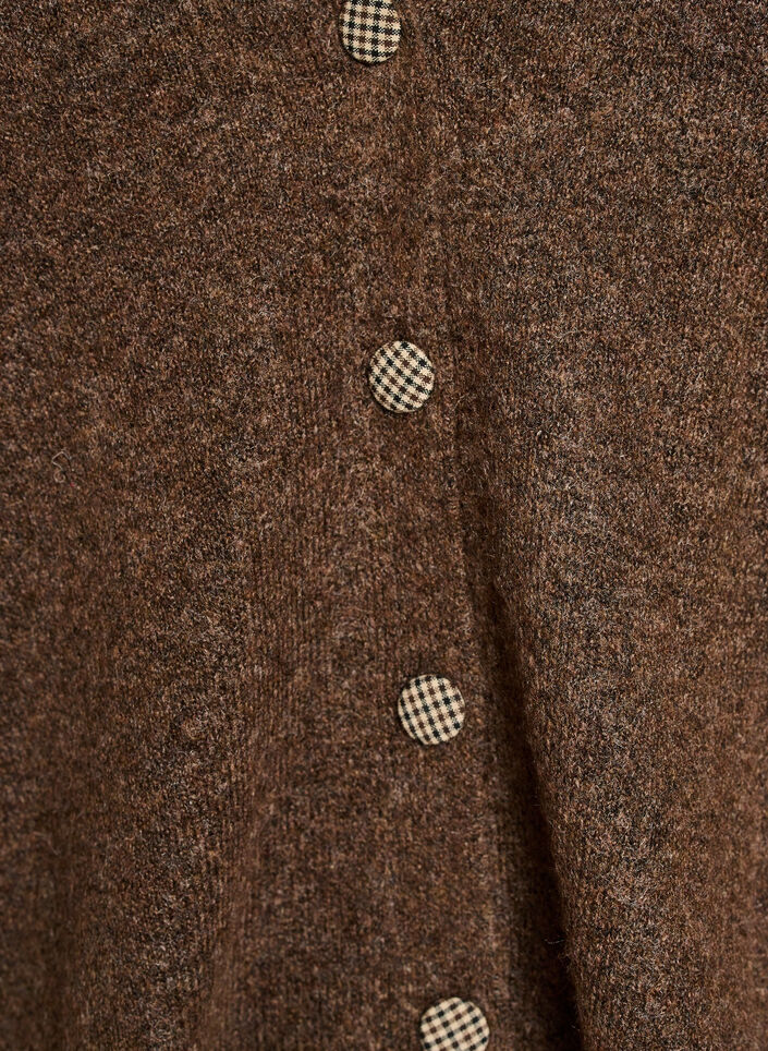 Strickjacke mit Zierkn&ouml;pfen und V-Ausschnitt, Braun, Packshot image number 2