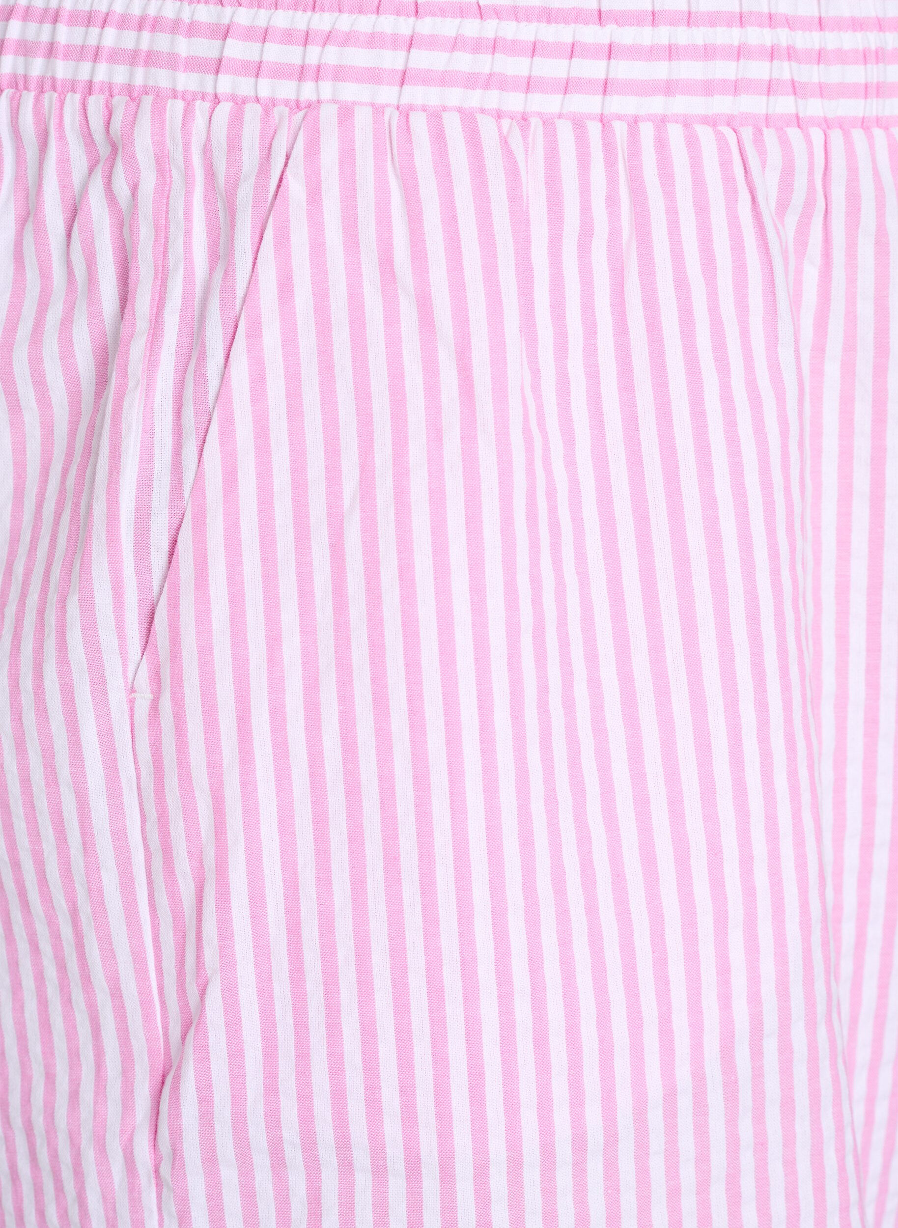 Zizzi FLASH - Kurze Hosen mit Streifen und hoher Taille, Pink, Packshot image number 2