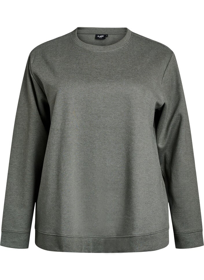 Sweatshirt mit Rundhalsausschnitt, Gr&uuml;n, Packshot image number 0
