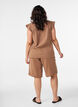 Lockere Shorts aus Baumwollmusselin mit hoher Taille, Braun, Model image number 2