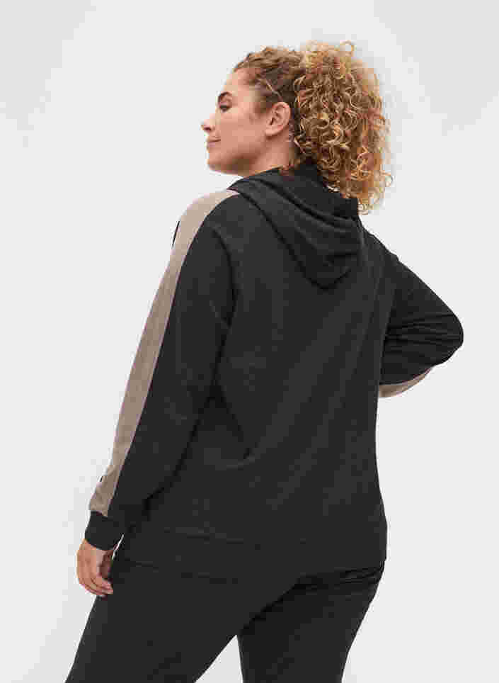 Sweatshirt mit Reißverschluss und Kapuze, Black, Model image number 1