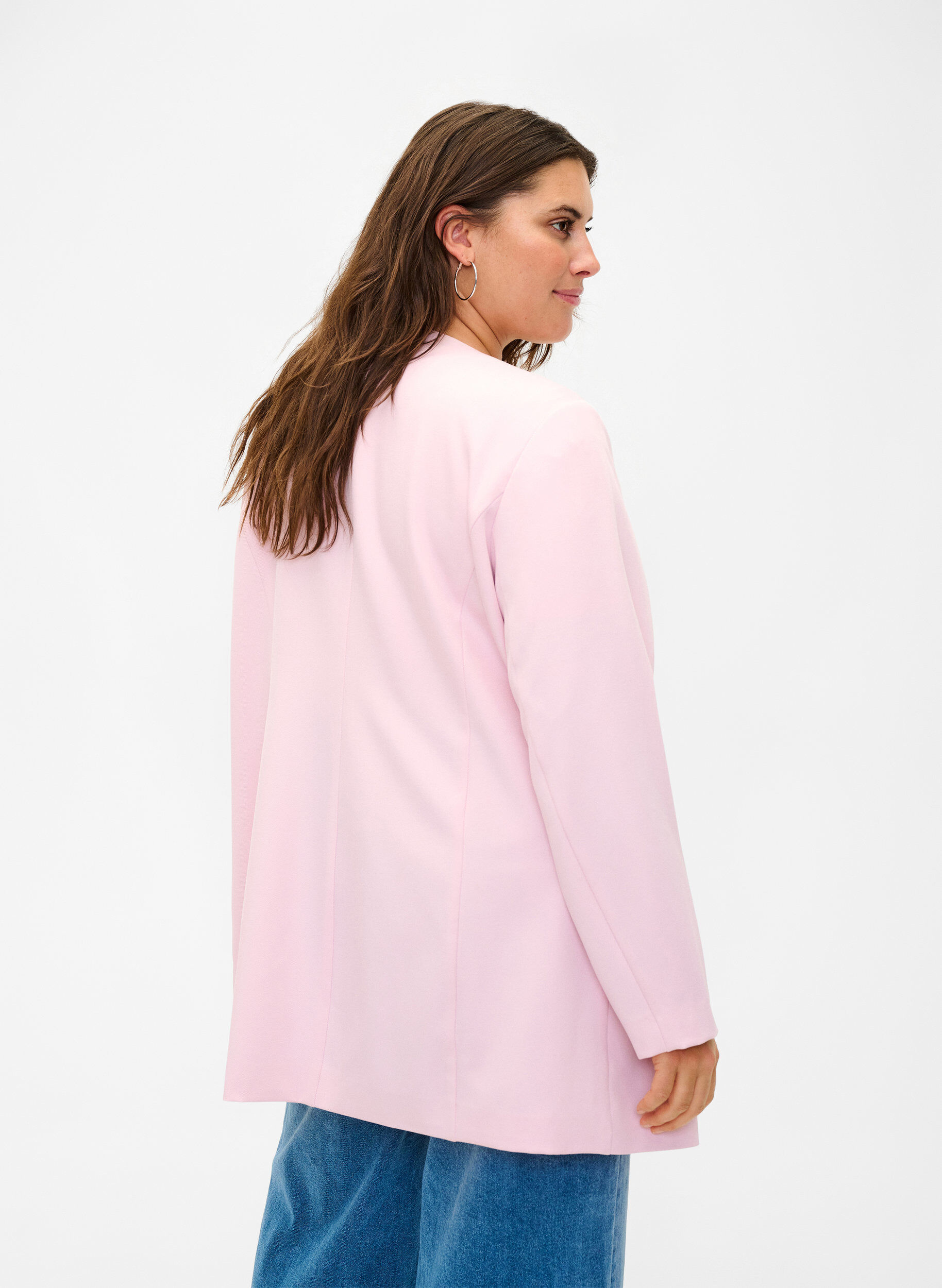 Zizzi Fr&uuml;hlingsjacke mit verdeckter Knopfleiste, Parfait Pink, Model image number 1