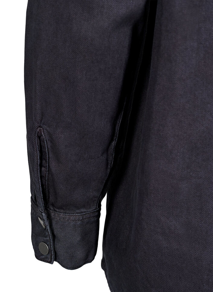 Jeanshemd mit Brusttaschen, Schwarz, Packshot image number 3