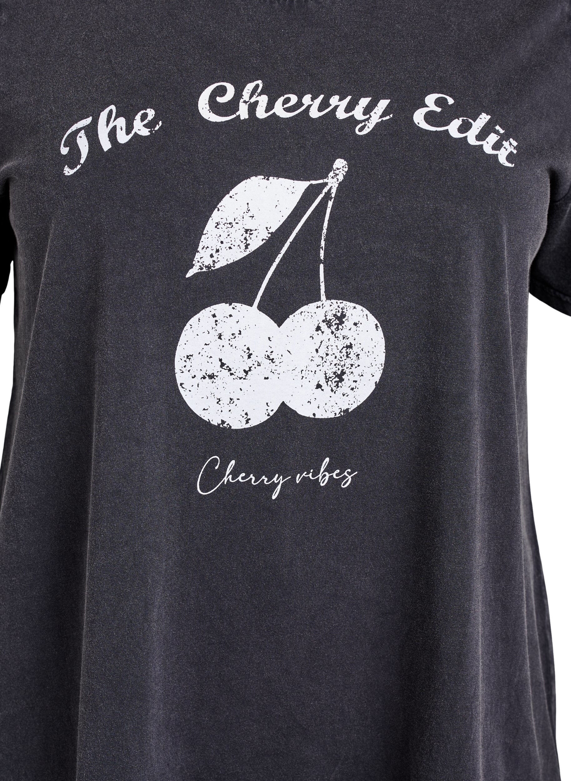 Zizzi T-Shirt aus Bio-Baumwolle mit Print, Grau, Packshot image number 2