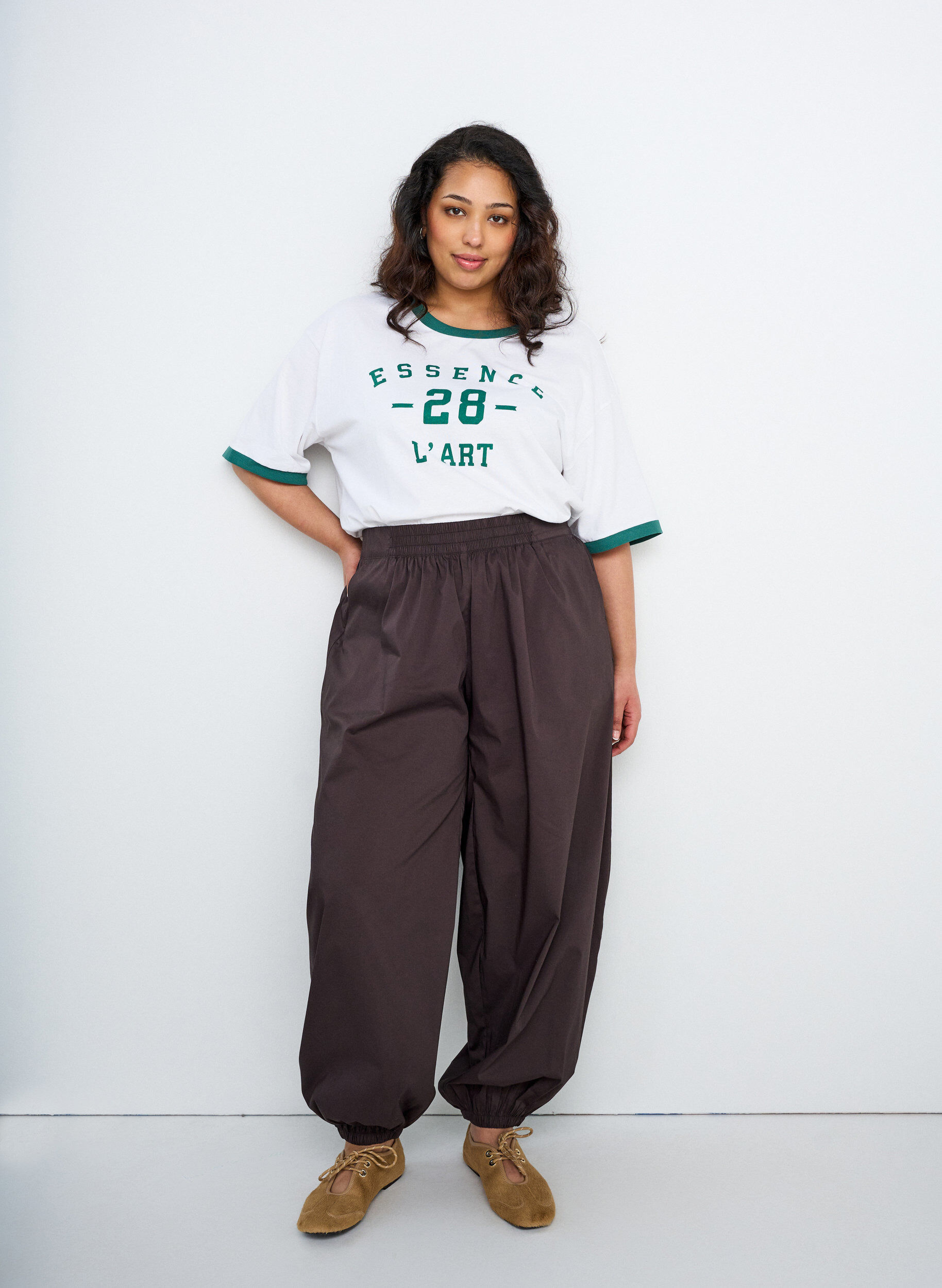 ZizziT-Shirt aus Baumwolle mit Textprint und Boxy-Fit, Wei&szlig;, Image image number 0