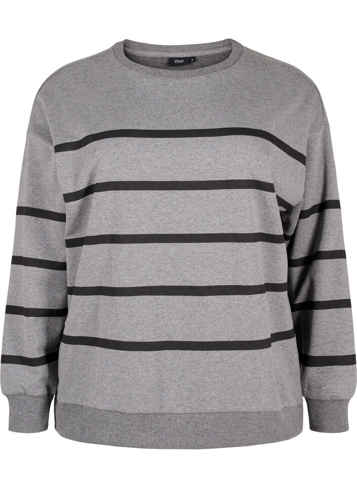 Sweatshirt mit Streifen, MGM w. Black Stripe, Packshot image number 0