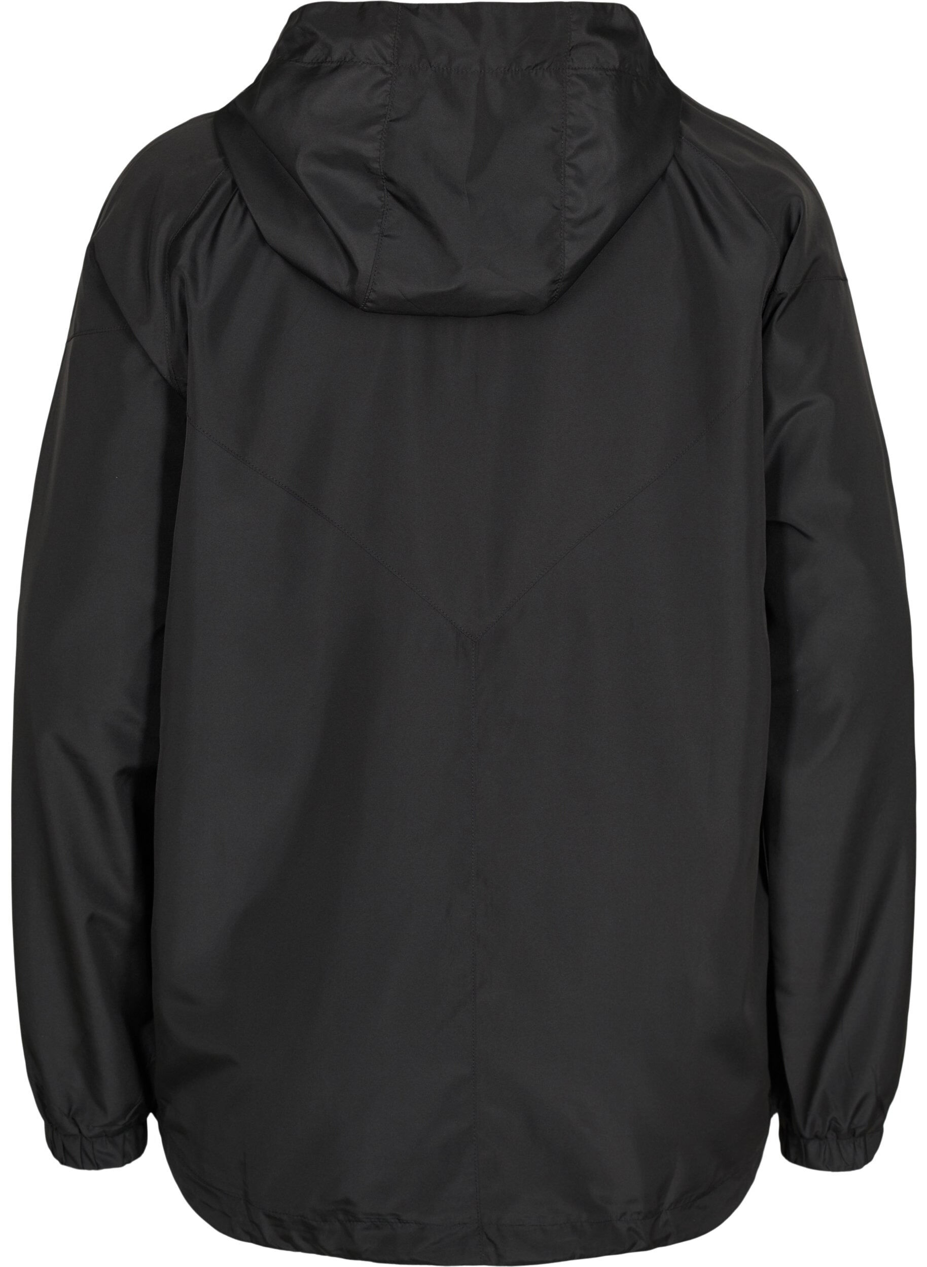 Zizzi Kurze Jacke mit Kapuze und verstellbarem Saum, Black, Packshot image number 1
