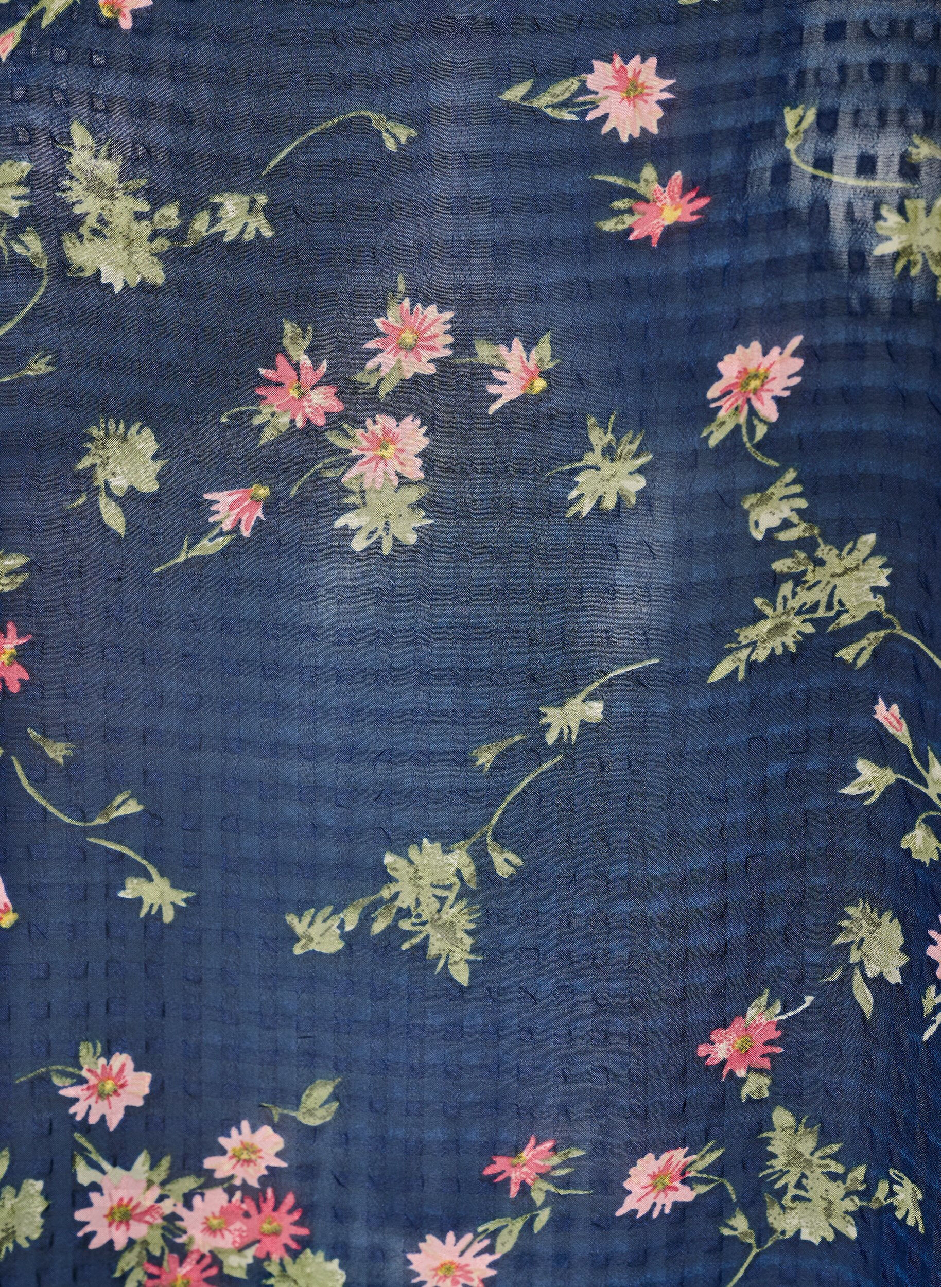 ZizziGebl&uuml;mte Bluse mit V-Ausschnitt, Blau, Packshot image number 2