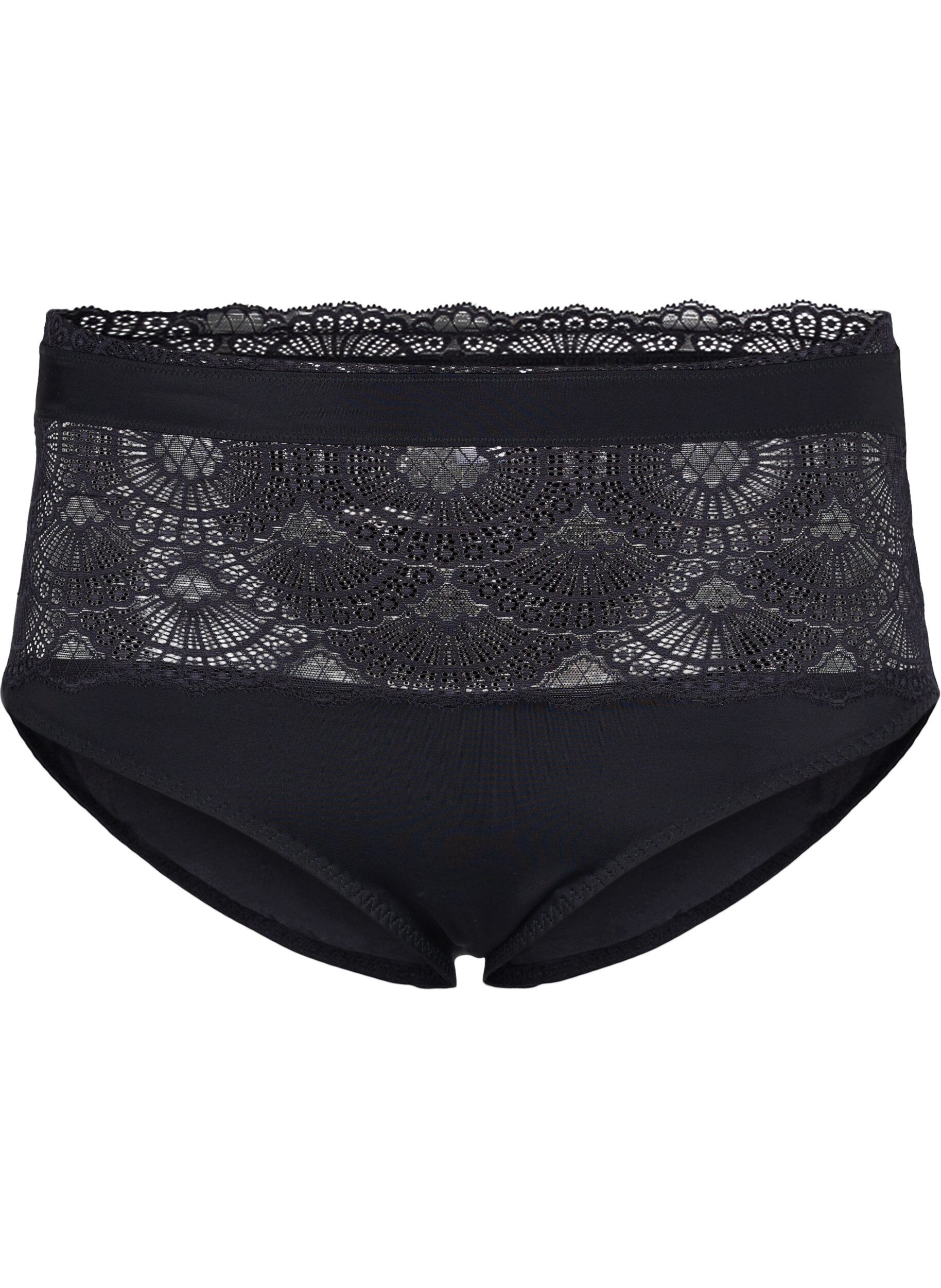 Zizzi 	 Tai Panty mit Spitze und hoher Taille, Black, Packshot image number 0