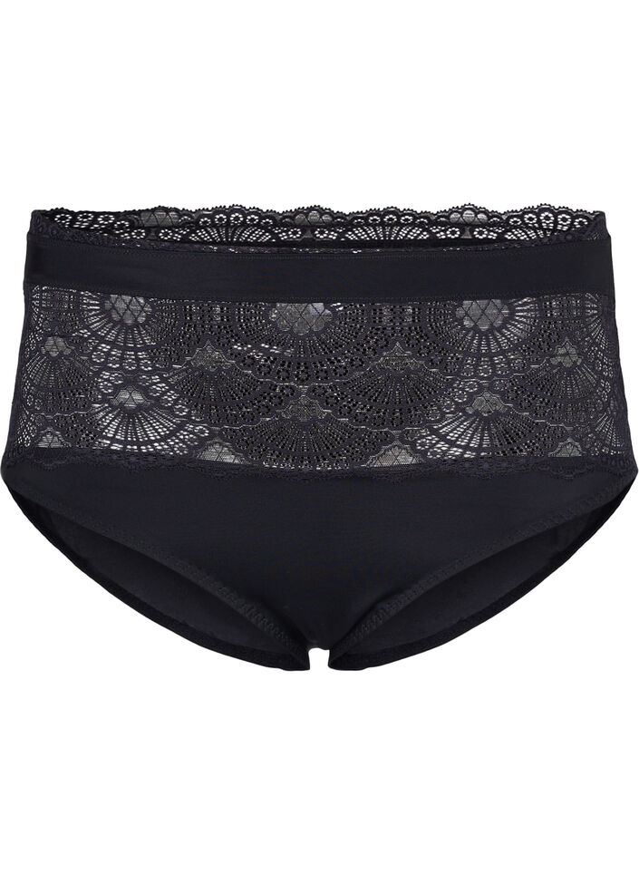 	 Tai Panty mit Spitze und hoher Taille, Black, Packshot image number 0