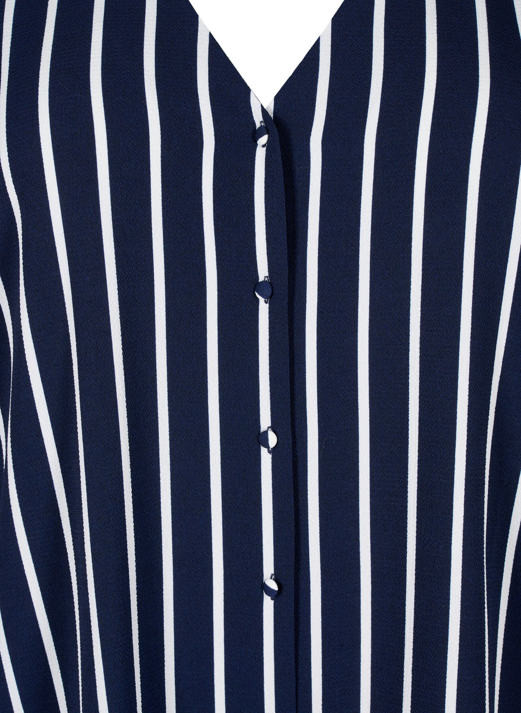 Zizzi  Hemdbluse mit V-Ausschnitt und Aufdruck, Maritime Blue Stripe, Packshot image number 2