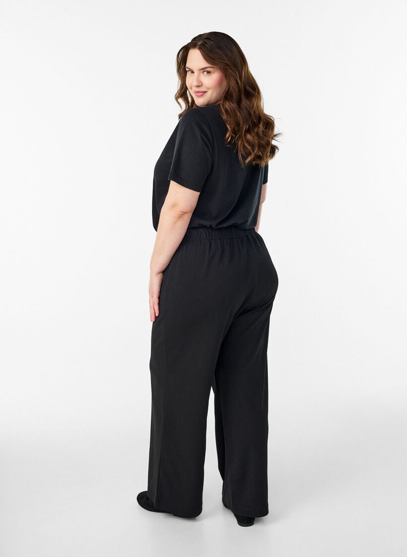 Hose mit weitem Bein, Schwarz, Model image number 2
