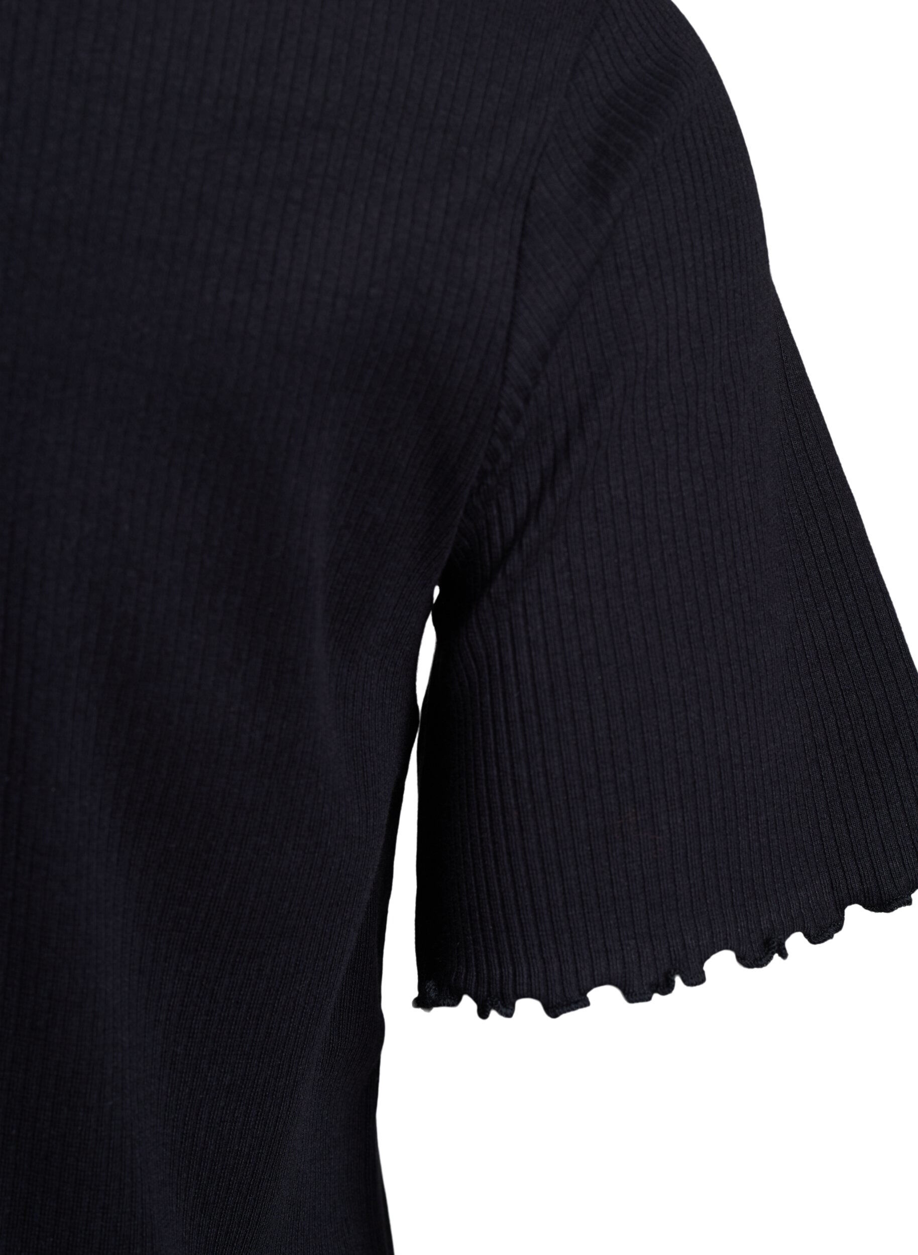 Zizzi Maxikleid aus Jersey mit kurzen &Auml;rmeln, Schwarz, Packshot image number 4