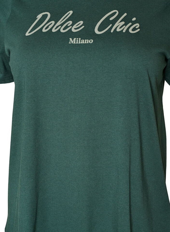 T-Shirt aus Bio-Baumwolle mit Print, Gr&uuml;n, Packshot image number 2