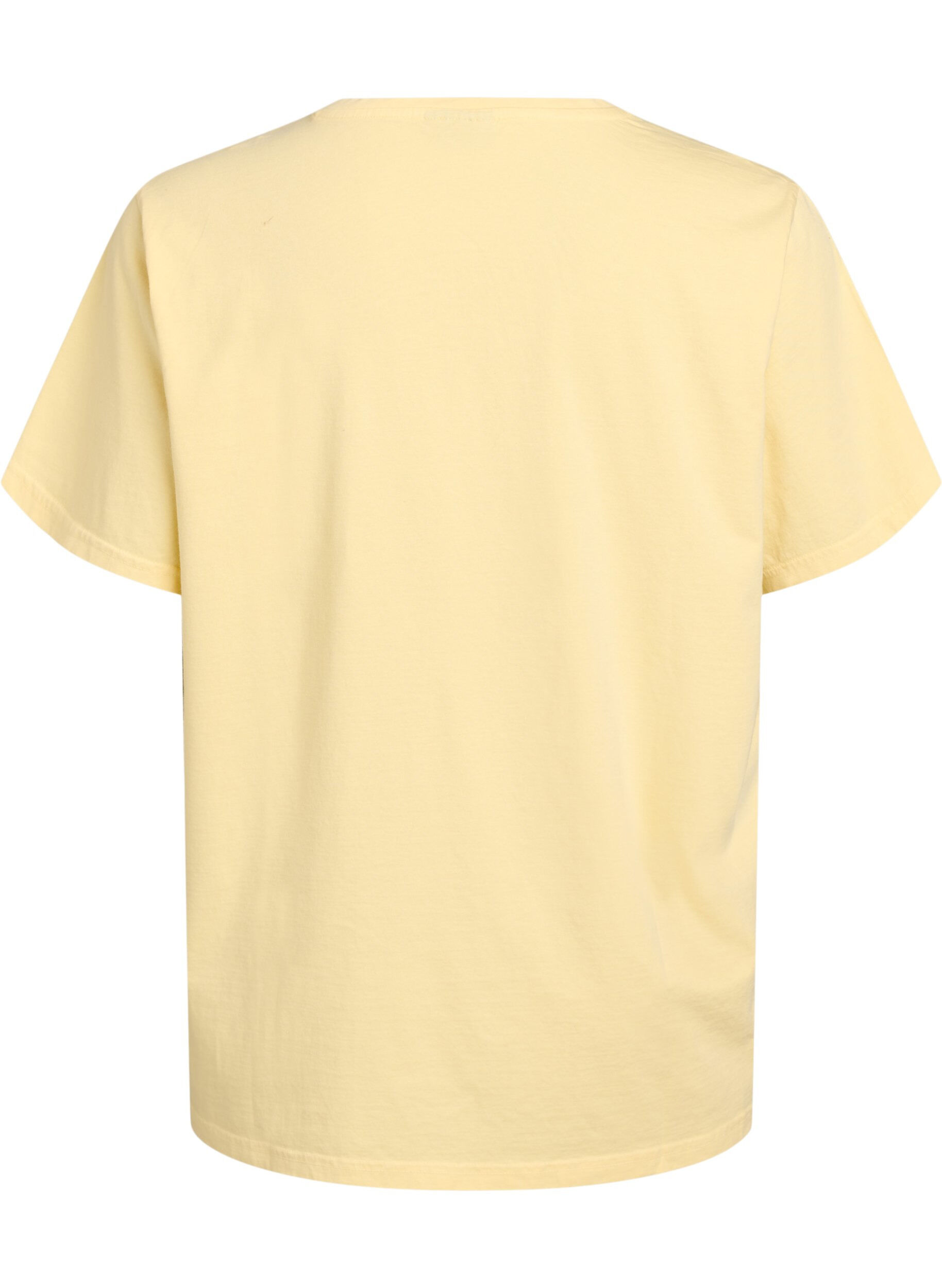 Zizzi T-Shirt aus Bio-Baumwolle mit Strass und Schmetterlingsmotiv, Beige, Packshot image number 1