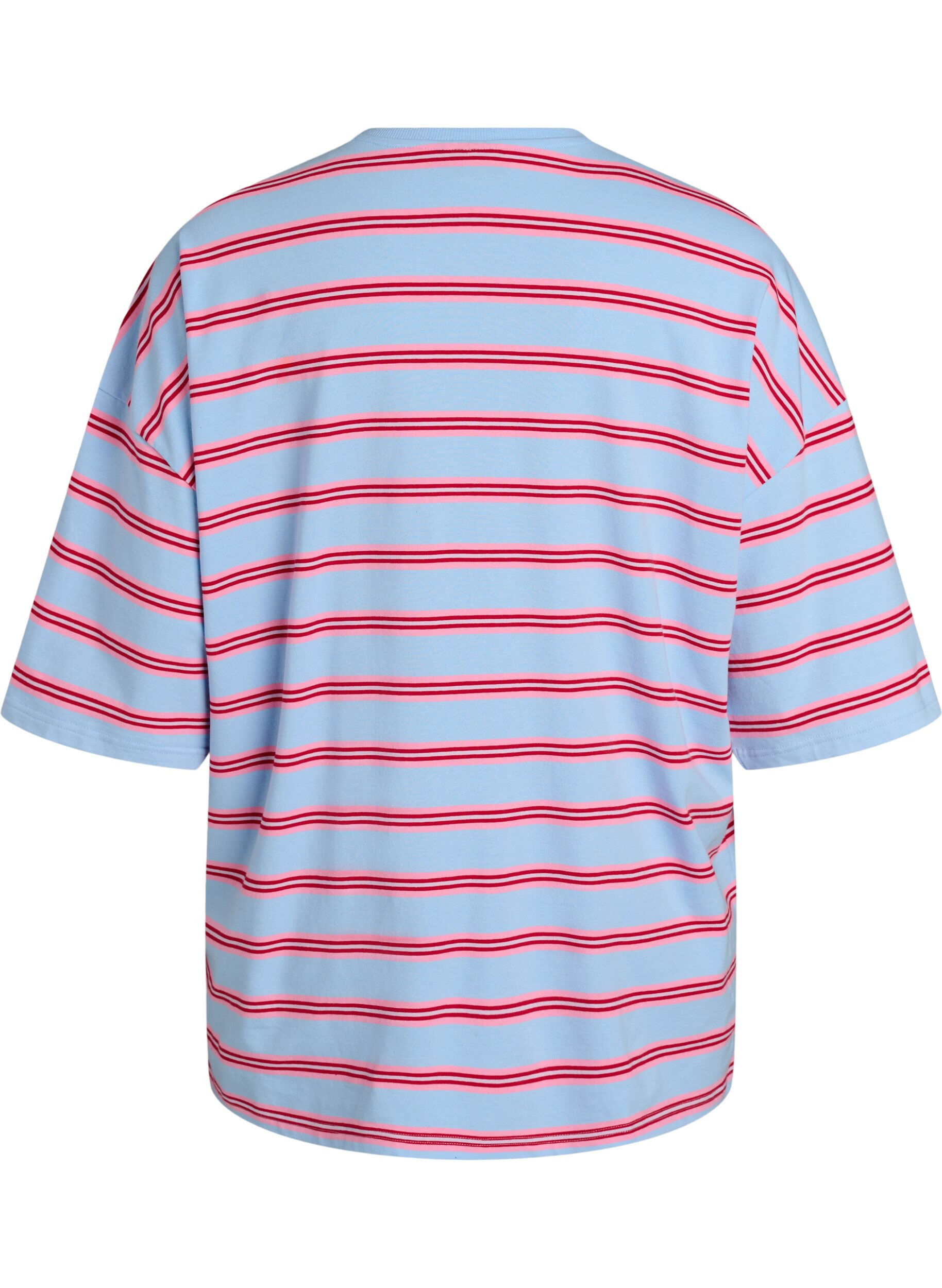 Zizzi Oversize-T-Shirt mit Streifen und 1/2-&Auml;rmeln, Blau, Packshot image number 1