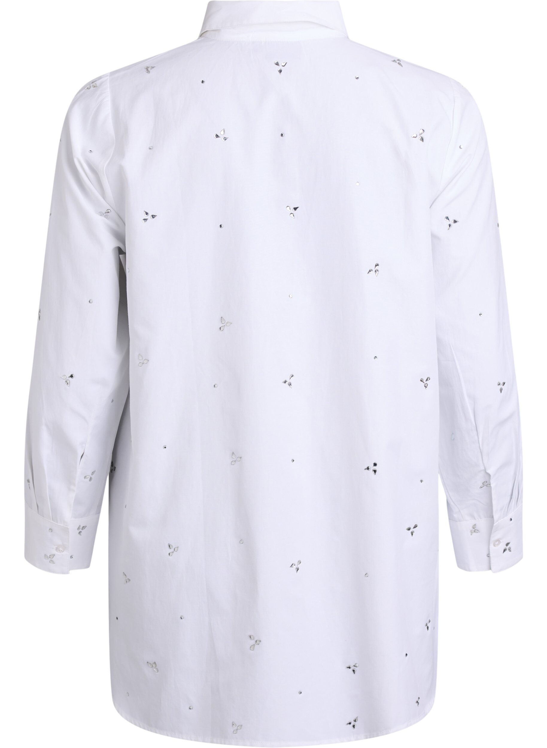 Zizzi Bluse mit Strasssteinen, Wei&szlig;, Packshot image number 1