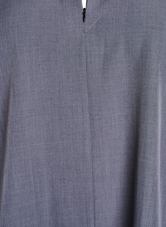 Kurzes A-Linien-Kleid mit Reißverschluss und 3/4-Ärmeln, Grau, Packshot image number 2