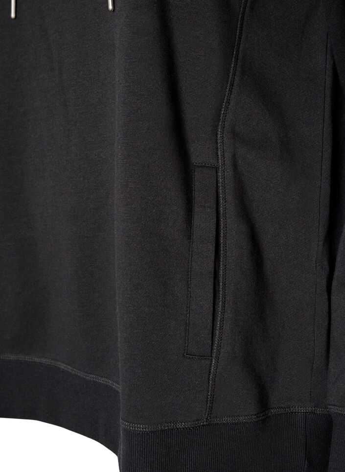 Sweatshirt mit Stehkragen und Taschen, Schwarz, Packshot image number 3