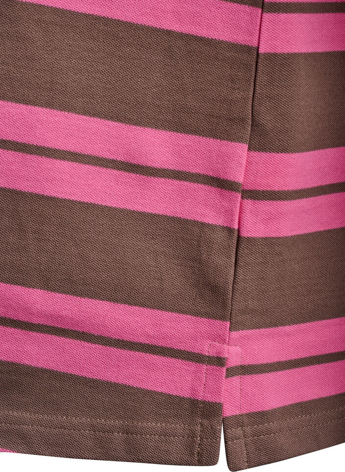 Poloshirt mit langen Ärmeln und Streifenmuster, Pink, Packshot image number 3
