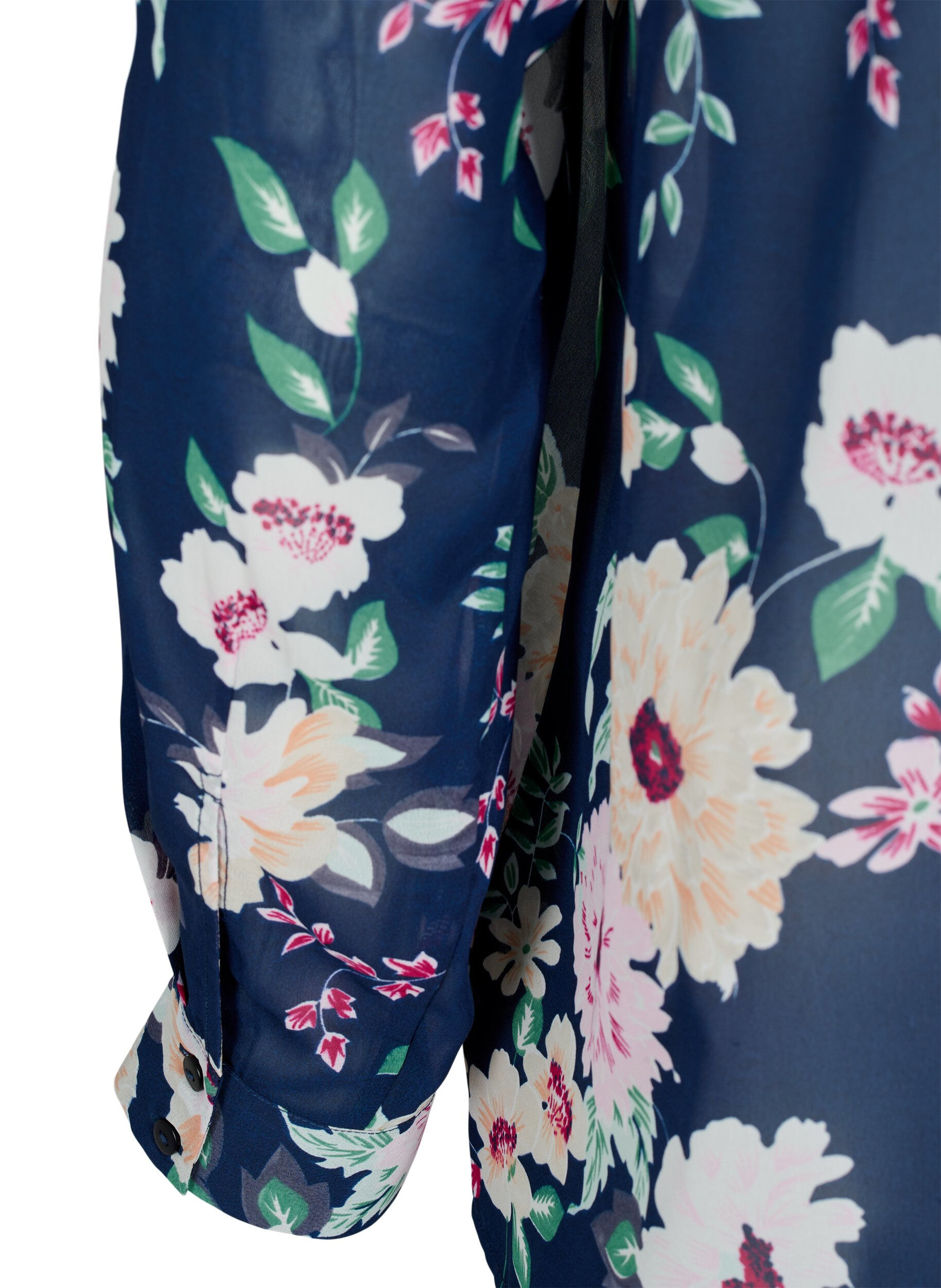 Zizzi FLASH - Lang&auml;rmeliges Hemd mit Blumenprint, Navy Flower, Packshot image number 3