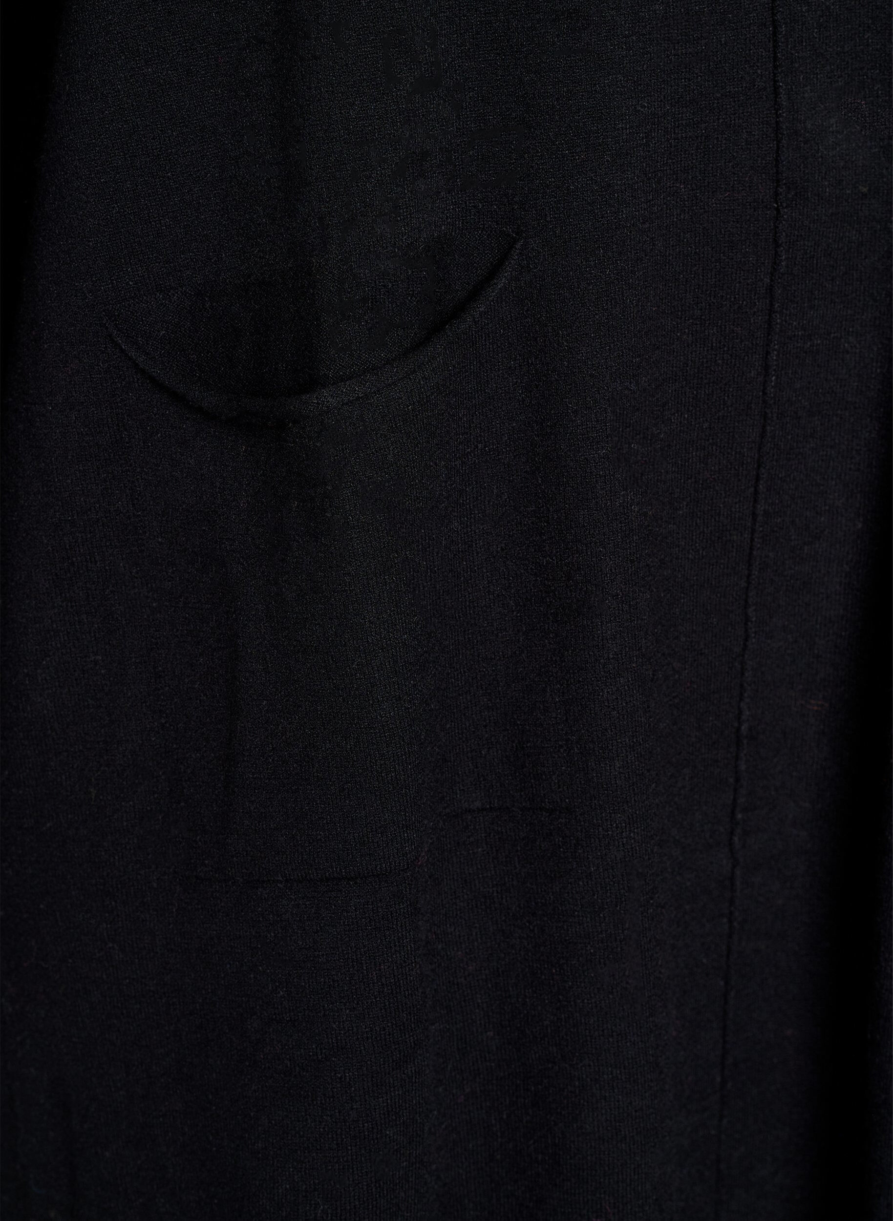 Zizzi Kurzes Strickkleid mit Mittelnaht und Taschen, Schwarz, Packshot image number 3