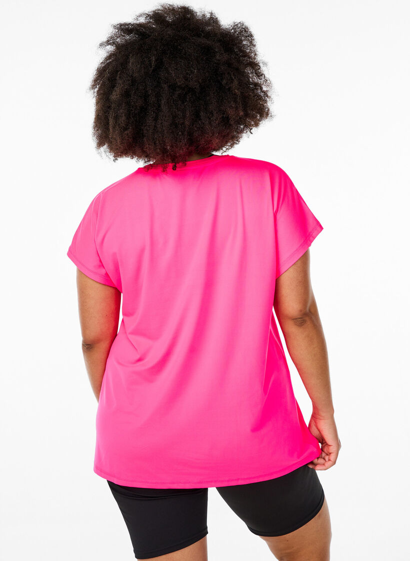 Einfarbiges Trainings-T-Shirt, Pink, Model image number 2