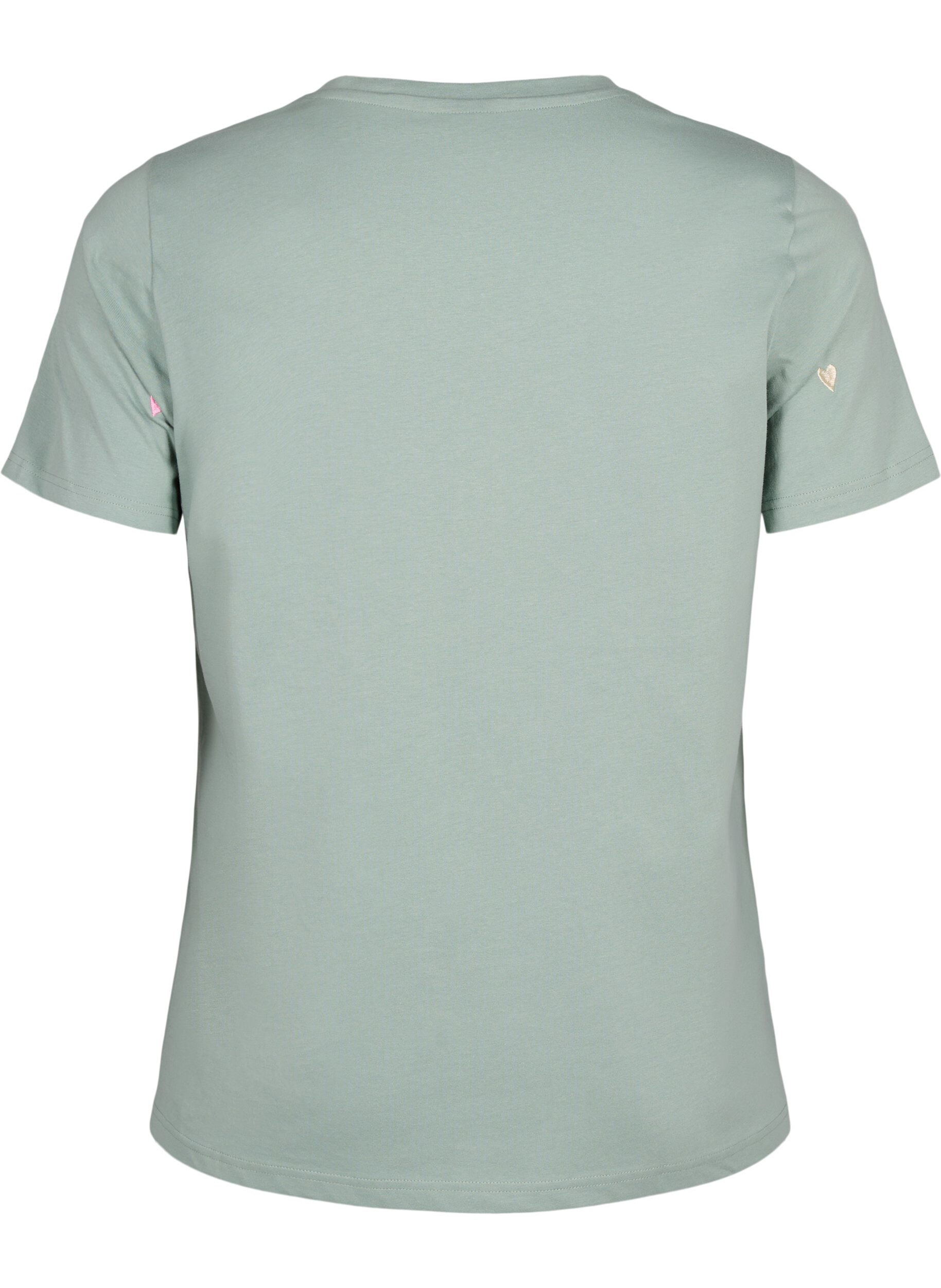 Zizzi T-Shirt aus Bio-Baumwolle mit Herzen, Chinois G. Love Emb., Packshot image number 1