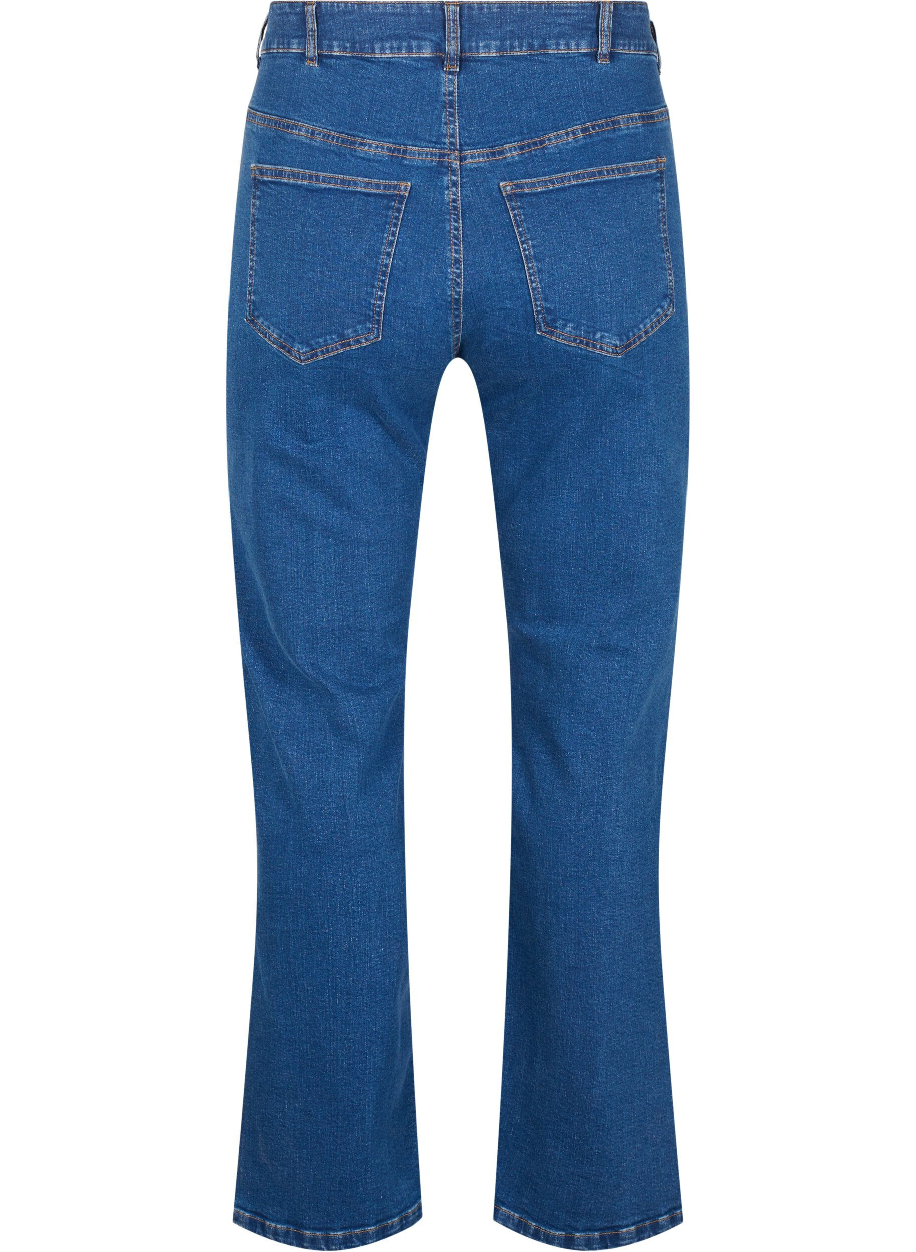 Zizzi Gemma Jeans mit hoher Taille und gerader Passform, Blau, Packshot image number 1