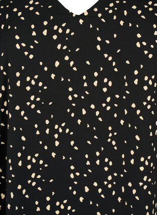 Kleid mit V-Ausschnitt und Aufdruck, Black Dot AOP, Packshot image number 2