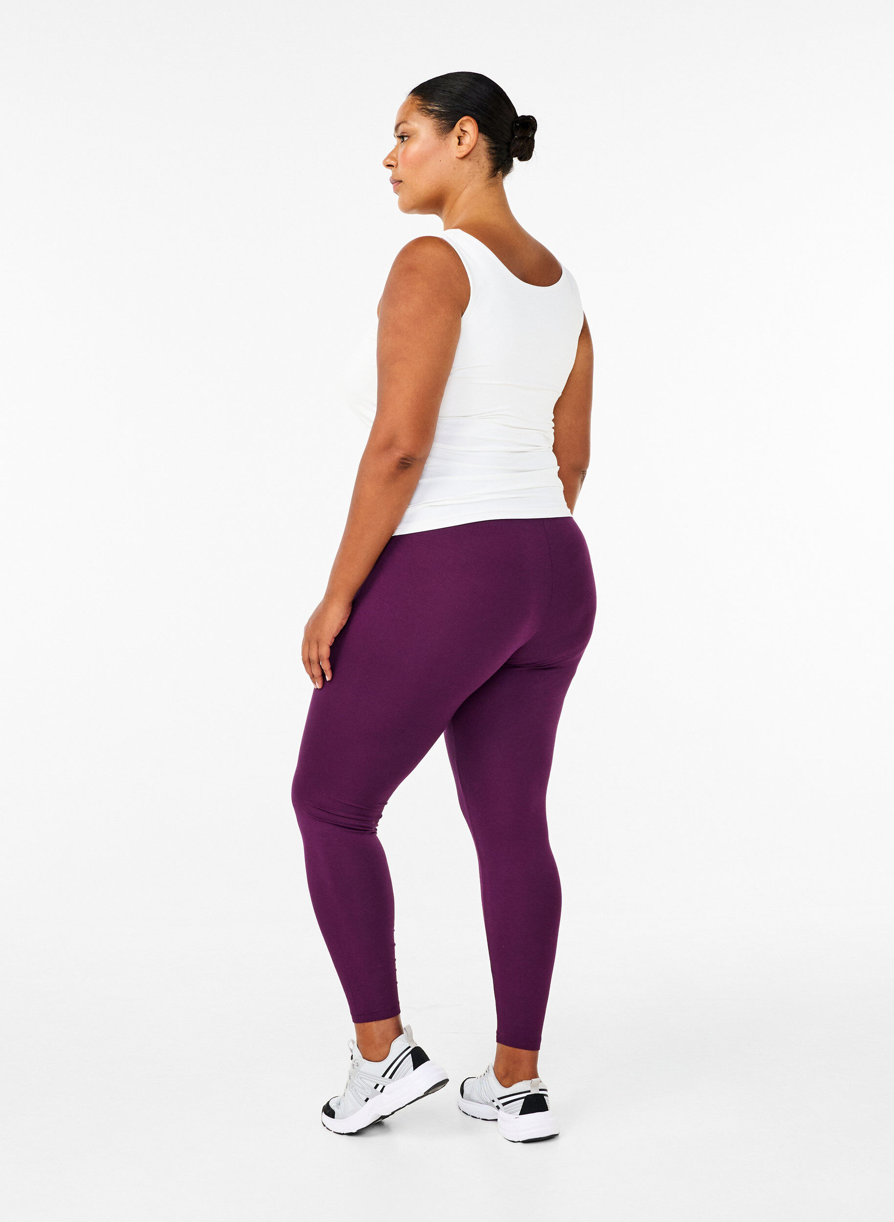 Zizzi Basic Leggings aus Viskose, Lila, Model image number 2
