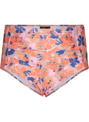 Extra hoch taillierte Bikini-Hose mit Print, Retro Flower, Packshot image number 0