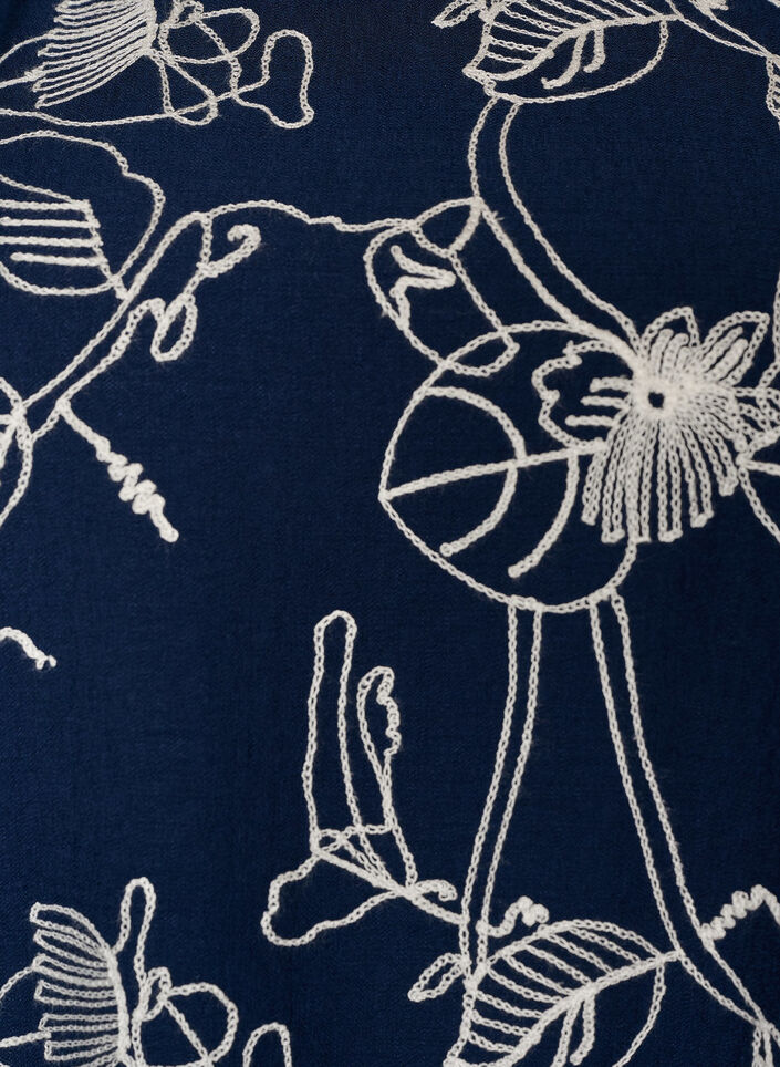 Kurzes A-Linienkleid mit Stickmuster, Blau, Packshot image number 2