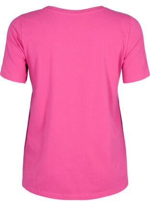 Einfarbiges basic T-Shirt aus Baumwolle, Raspberry Rose, Packshot image number 1
