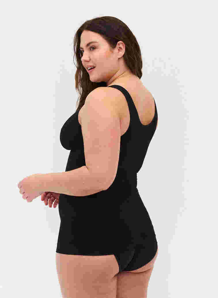 Shapewear-Top mit Spitzendetail, Black, Model image number 1