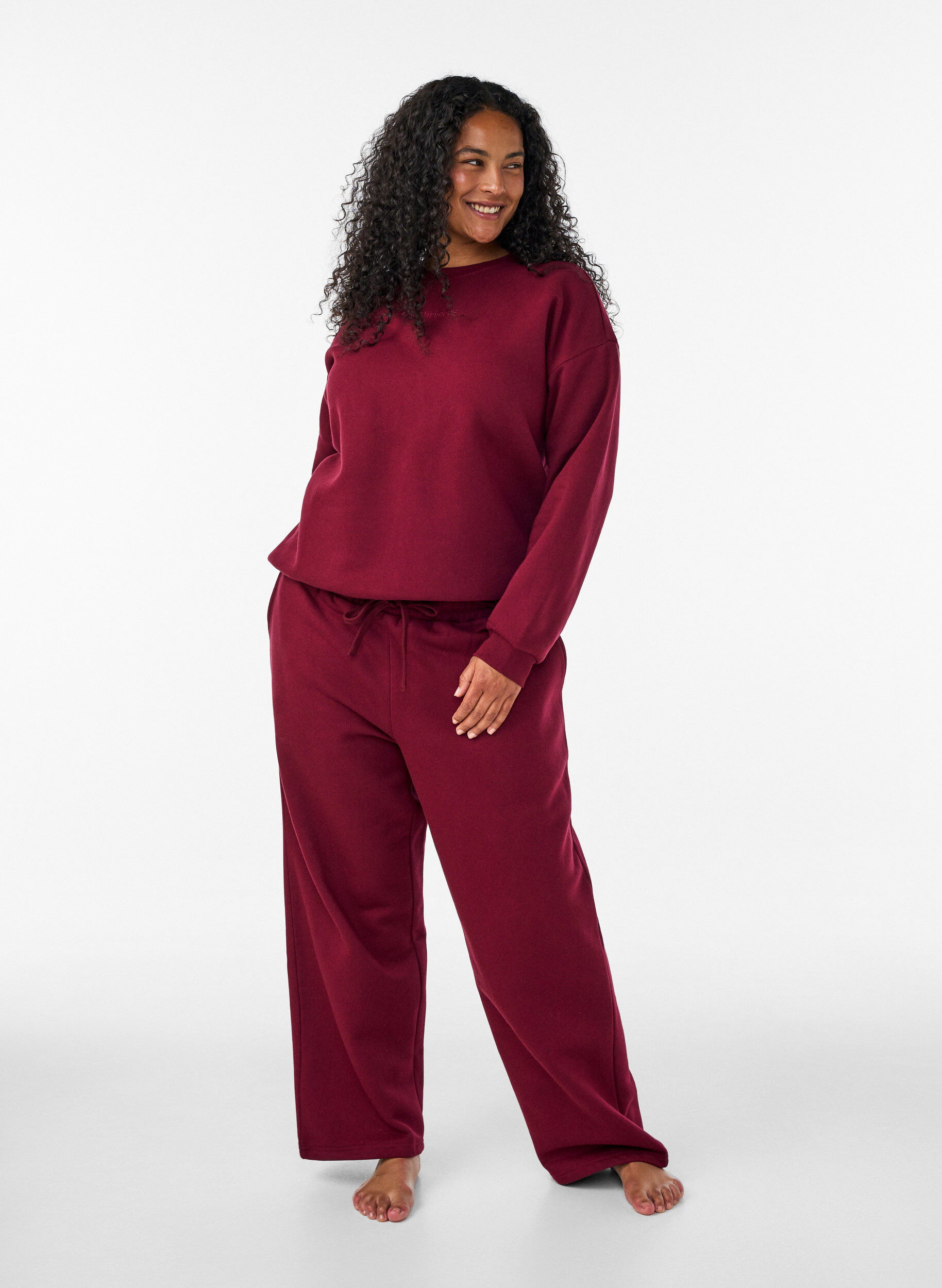 ZizziSweatshirt mit Textaufdruck, Rot, Model image number 1