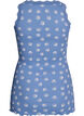 Oberteil mit Aufdruck und Spitzenborte, Blau, Packshot image number 1