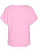 Bluse mit kurzen &Auml;rmeln und einem Rundhalsausschnitt, Pink, Packshot image number 1